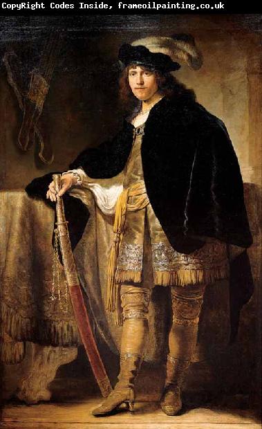 Ferdinand bol Portrait of a Young Man with a Sword